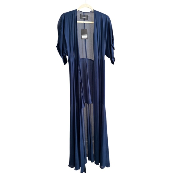 NWT Reformation Winslow Navy Blue Winslow Maxi Kimono Wrap Dress - Picture 12 of 13
